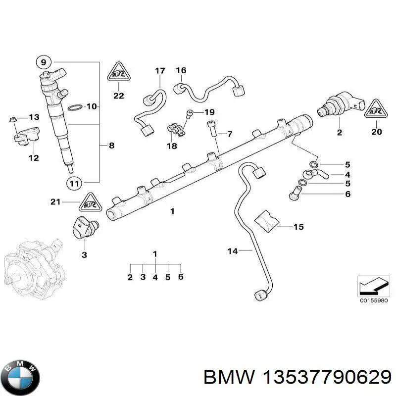 13537790629 BMW inyector de combustible