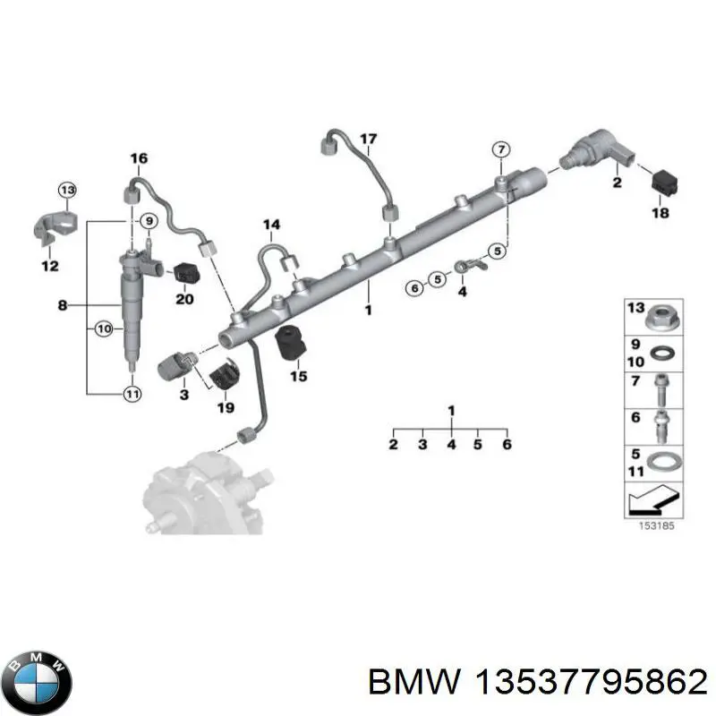 13537795862 BMW regulador de presión de combustible