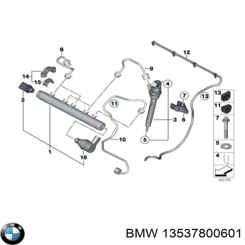 13537800601 BMW acumulador de presión, sistema frenos