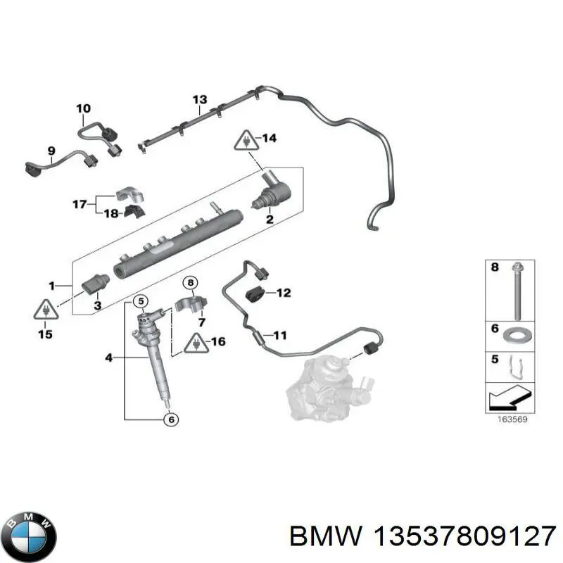 13537809127 BMW rampa de inyectores