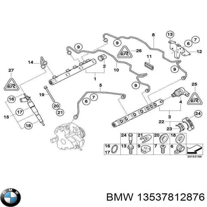 13537812876 BMW clips de fijación para rejilla de radiador de panel