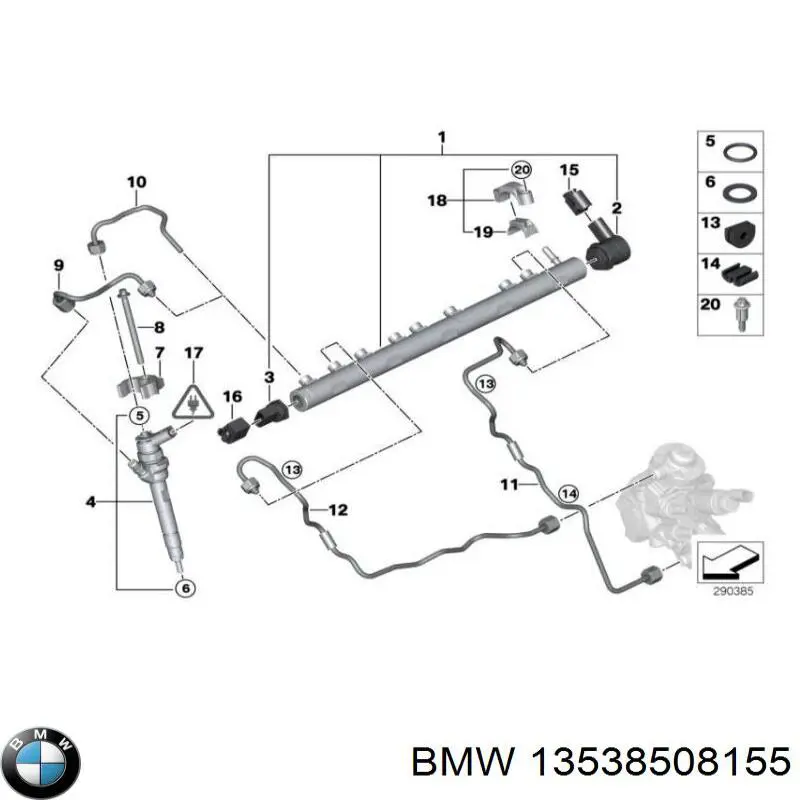 13538508155 BMW acumulador de presión, sistema frenos