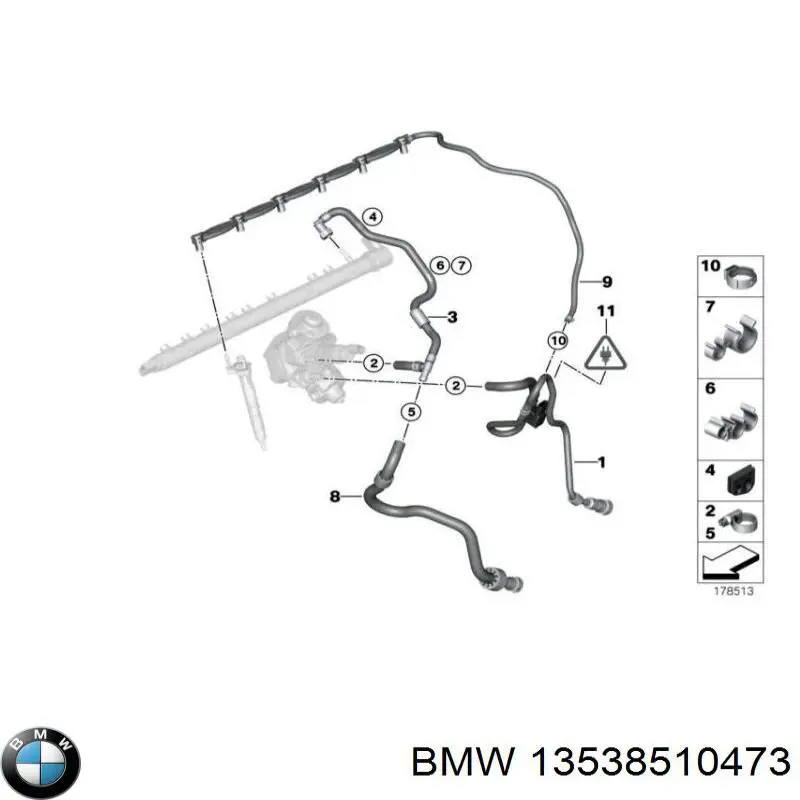 Tubería de retorno de combustible de los inyectores BMW 13538510473 precio, desde 79,60 EUR
