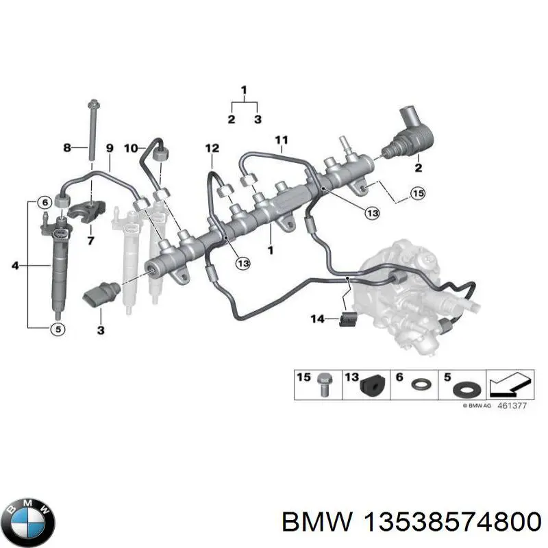 Regulador de presión de combustible, rampa de inyectores para BMW X5 (G05, F95)