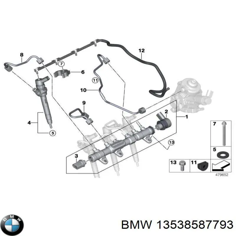 Tubería de retorno de combustible de los inyectores BMW 13538587793 precio, desde 59,97 EUR