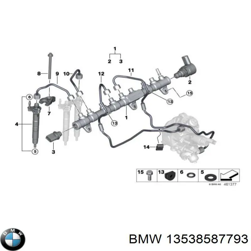 Comprar 13538587793 BMW Tubería de retorno de combustible de los inyectores