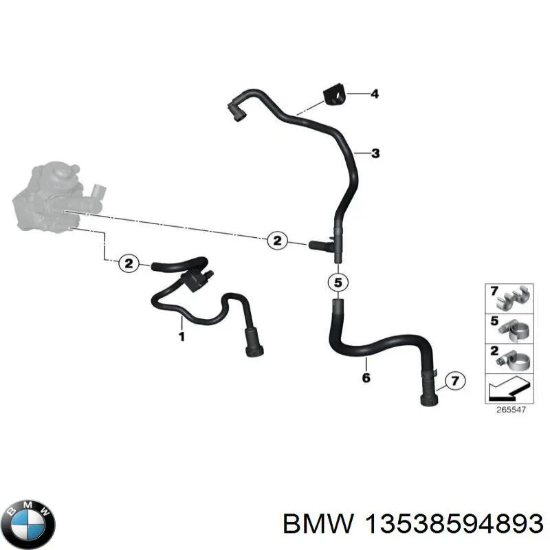 13538581792 BMW juego de tuberias para combustibles