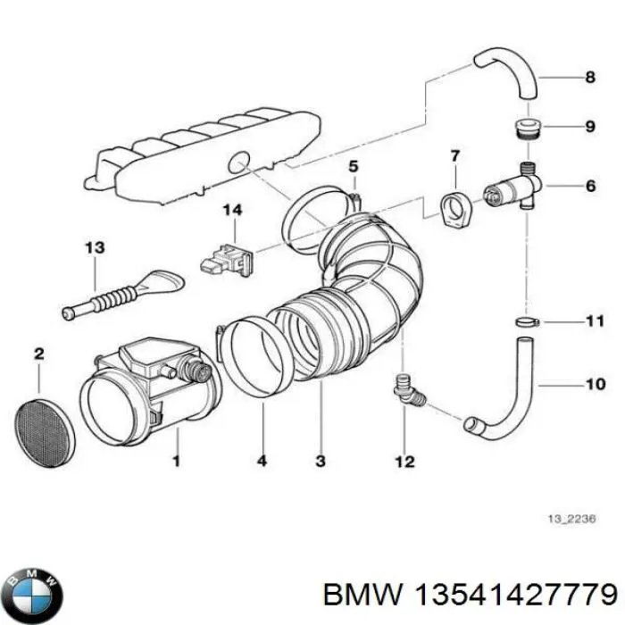 Comprar 13541427779 BMW Manguito de aire del medidor de masa de aire
