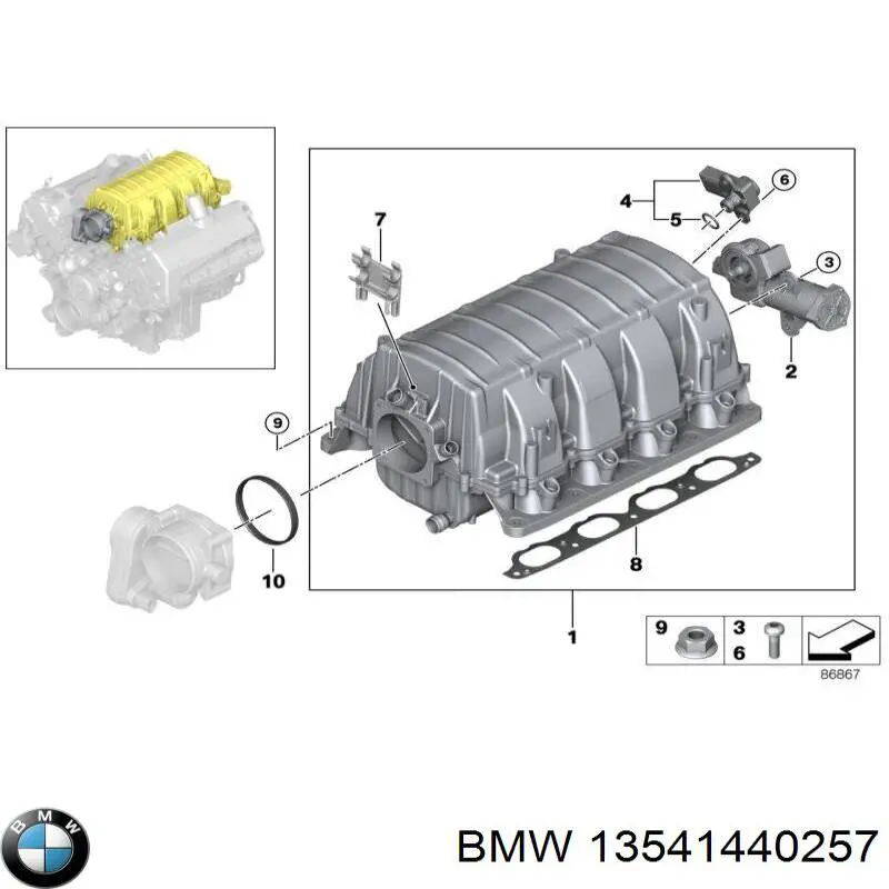 Junta cuerpo mariposa para BMW 7 (E65, E66, E67)