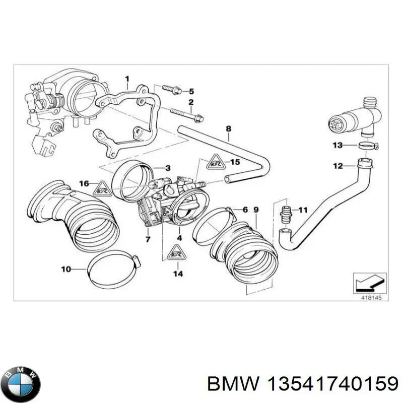 Comprar 13541740159 BMW Manguera de calefacción de la mariposa de aceleración