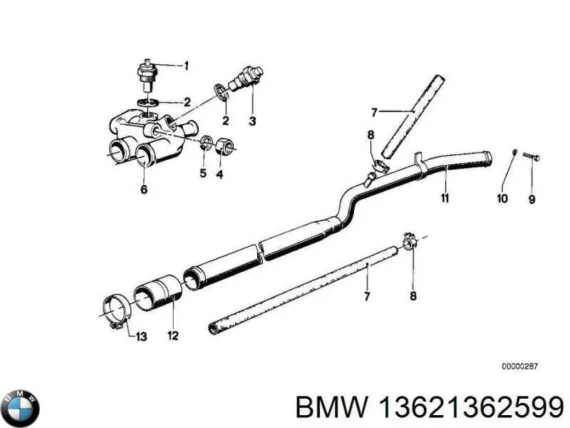 Sensor de temperatura del refrigerante BMW 13621362599