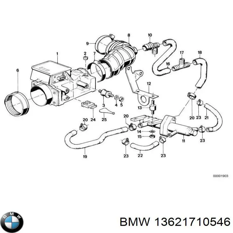 Medidor de flujo de aire BMW 13621710546 precio, desde 452,44 EUR