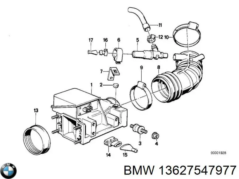 Medidor de flujo de aire BMW 13627547977 precio, desde 184,45 EUR