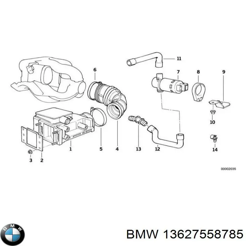 13627558785 BMW sensor de flujo de aire/medidor de flujo (flujo de aire masibo)