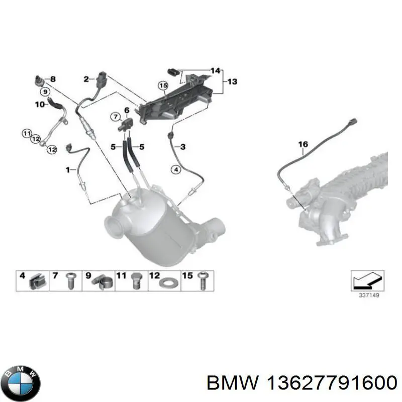 13627791600 BMW Sensor de oxígeno previo al catalizador