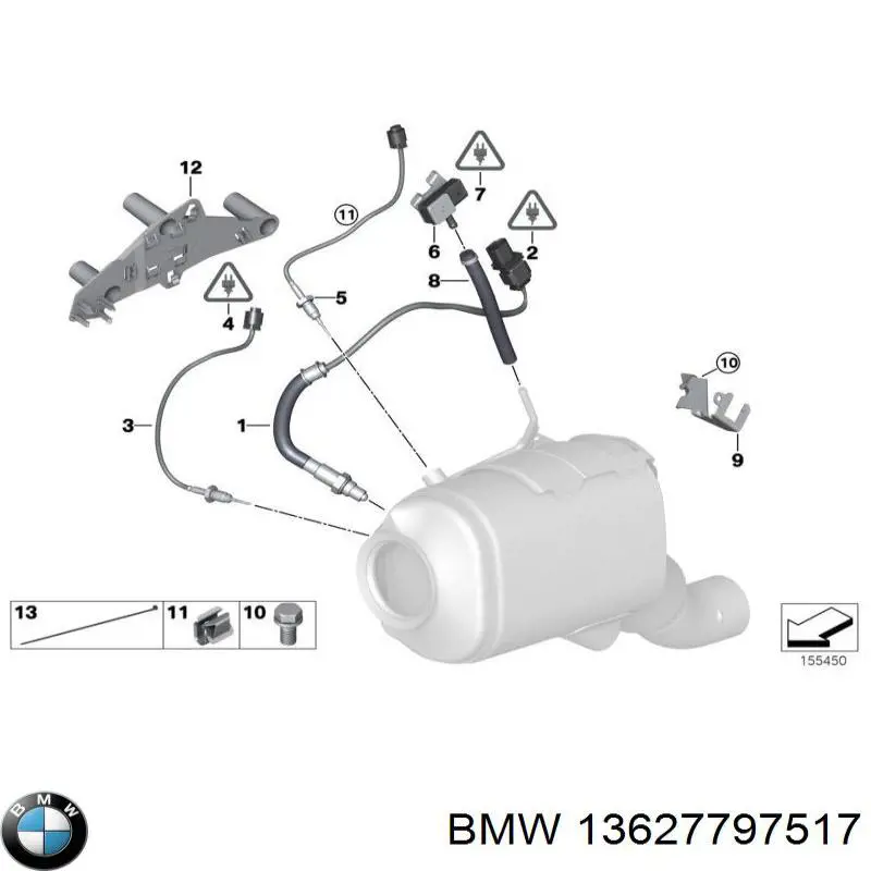 13627797517 BMW sensor de presion gases de escape
