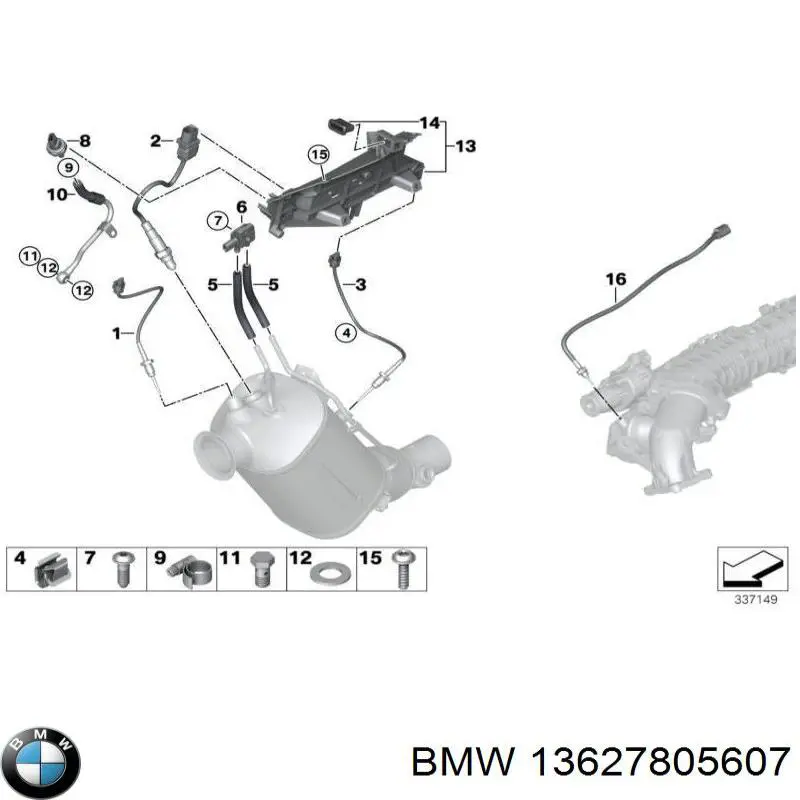 Comprar 13627805607 BMW Sensor de temperatura de gases de escape antes del catalizador