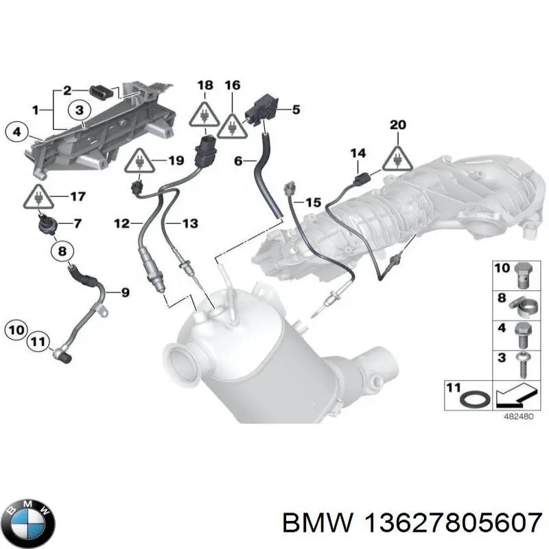 13627805607 BMW sensor de temperatura, gas de escape, antes de catalizador