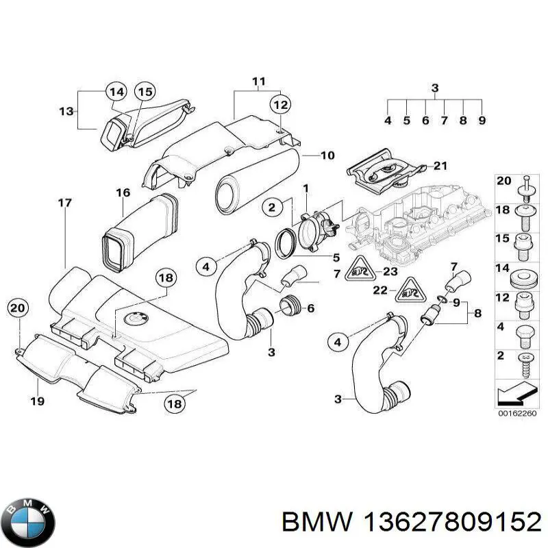 Sensor de temperatura de gases de escape antes del catalizador 13627809152 BMW