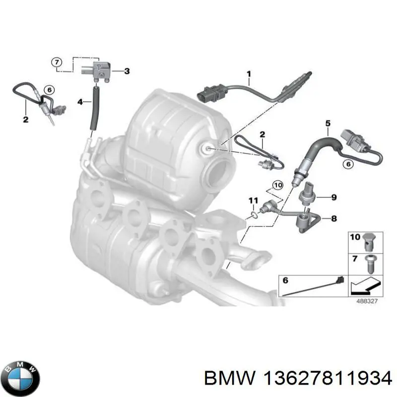 13627811934 BMW junta, tubo de escape