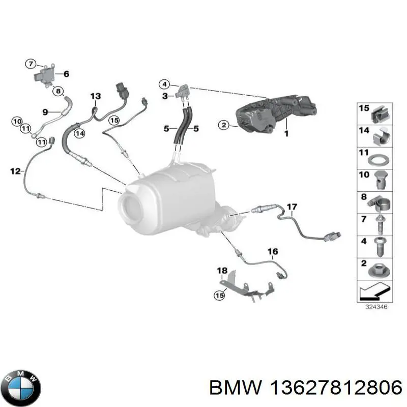 Tubo sensor de presión de escape para BMW 3 (E90)