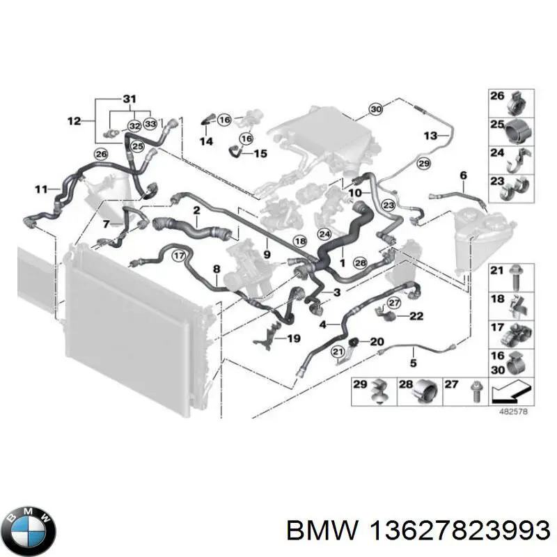13627823993 BMW sensor de temperatura del refrigerante
