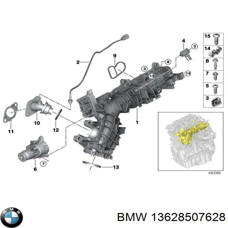Comprar 13628507628 BMW Sensor de temperatura de gases de escape antes del catalizador