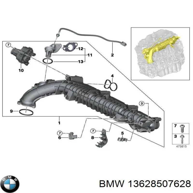 Comprar 13628507628 BMW Sensor de temperatura de gases de escape antes del catalizador