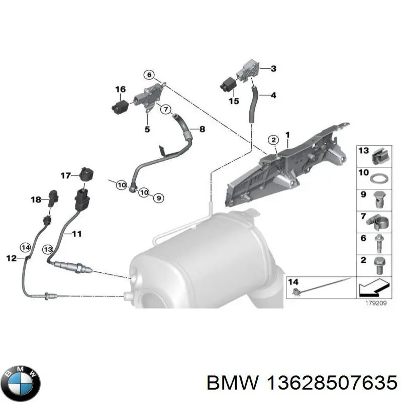 13628507635 BMW sensor de presion de escape