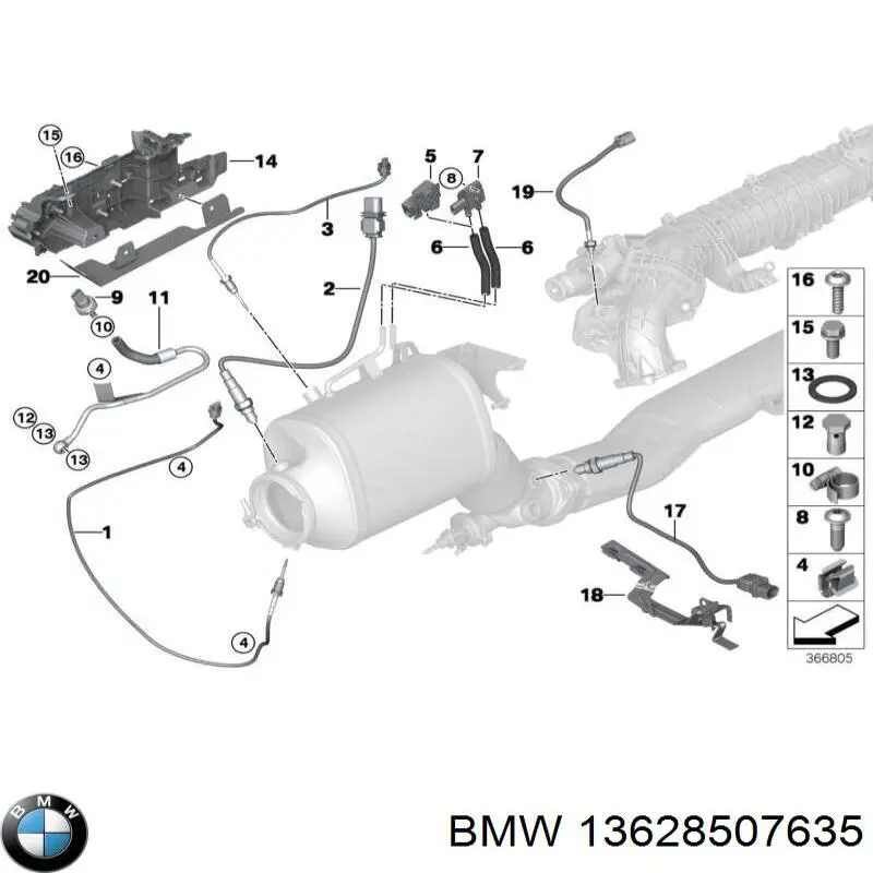 Comprar 13628507635 BMW Sensor de presion gases de escape