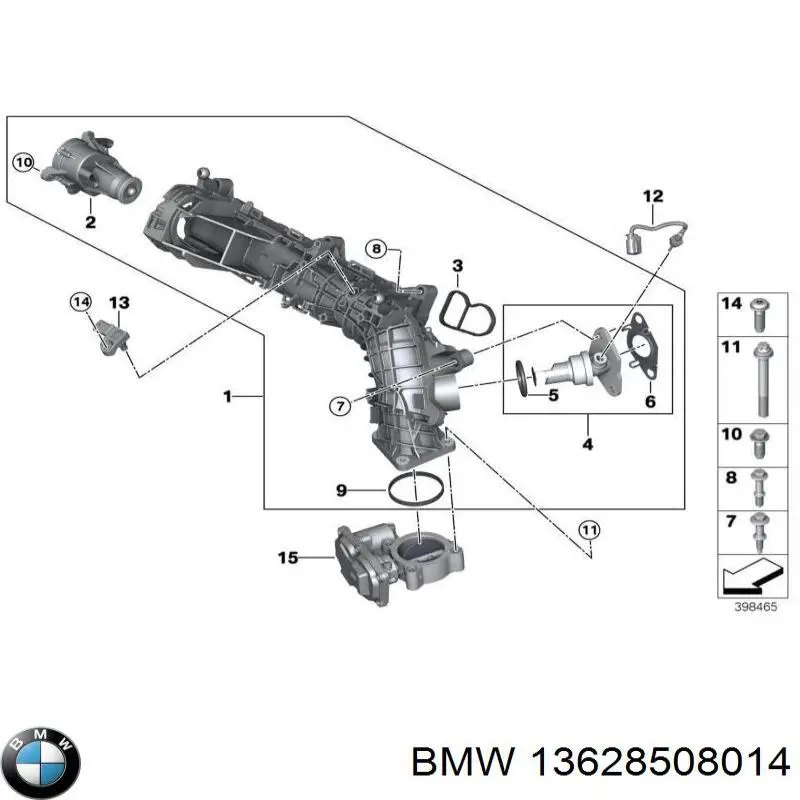 13628508014 BMW sensor de temperatura, gas de escape, antes de catalizador