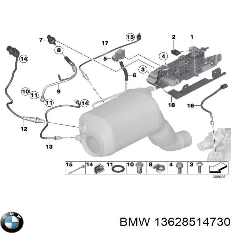 13628514730 BMW sensor de temperatura, gas de escape, antes de catalizador