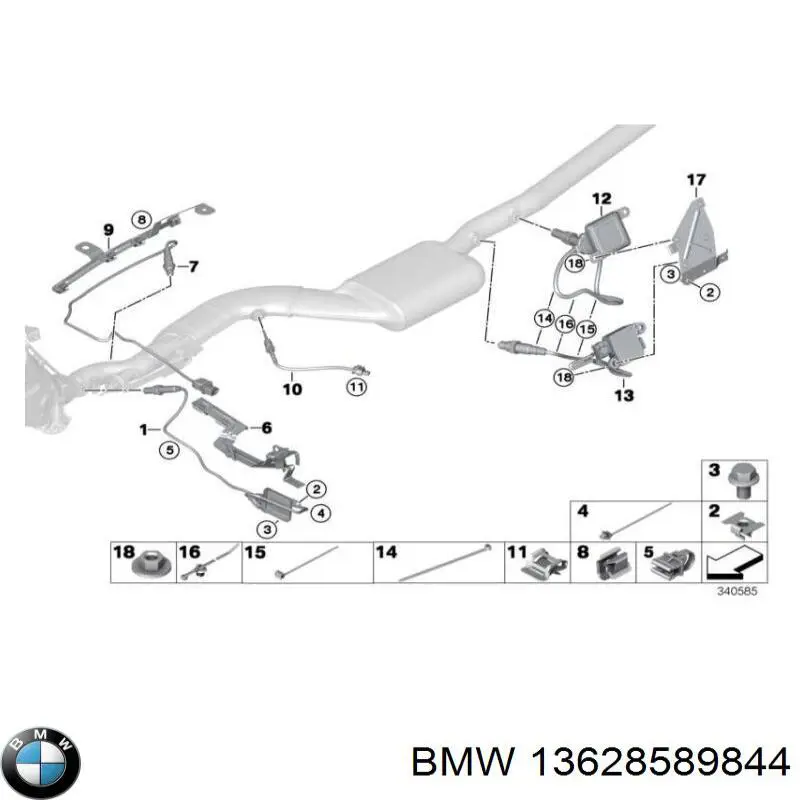Comprar 13628576469 BMW Sensor de óxidos de nitrógeno NOx trasero