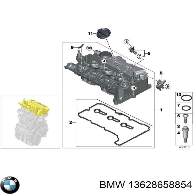 Comprar 13628658854 BMW Junta de tapa del tubo de llenado de aceite