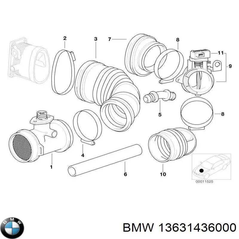 13631436000 BMW sensor, posición mariposa