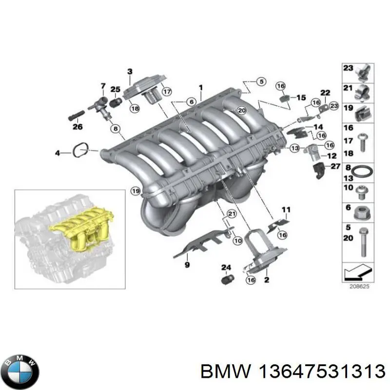 Junta de inyectores 13647531313 BMW