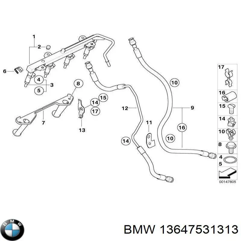 13647531313 BMW junta de inyectores