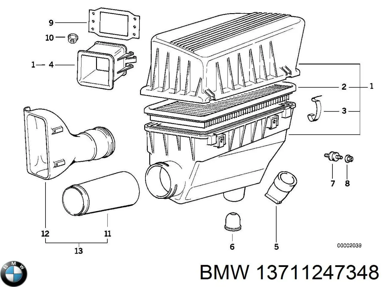 Caja del filtro de aire para BMW 3 (E36)