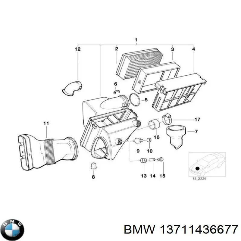 13711436677 BMW Caja del filtro de combustible