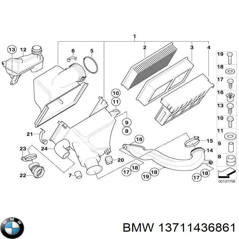 Comprar 13711436861 BMW Entrada del filtro de aire