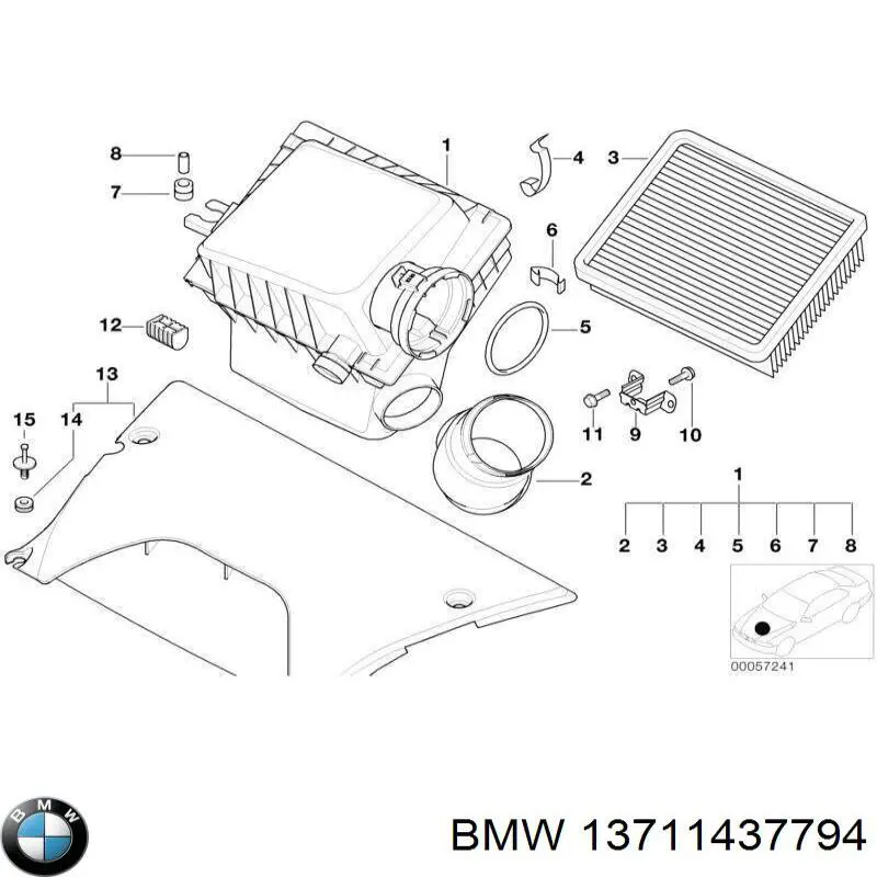Caja del filtro de aire para BMW X5 (E53)