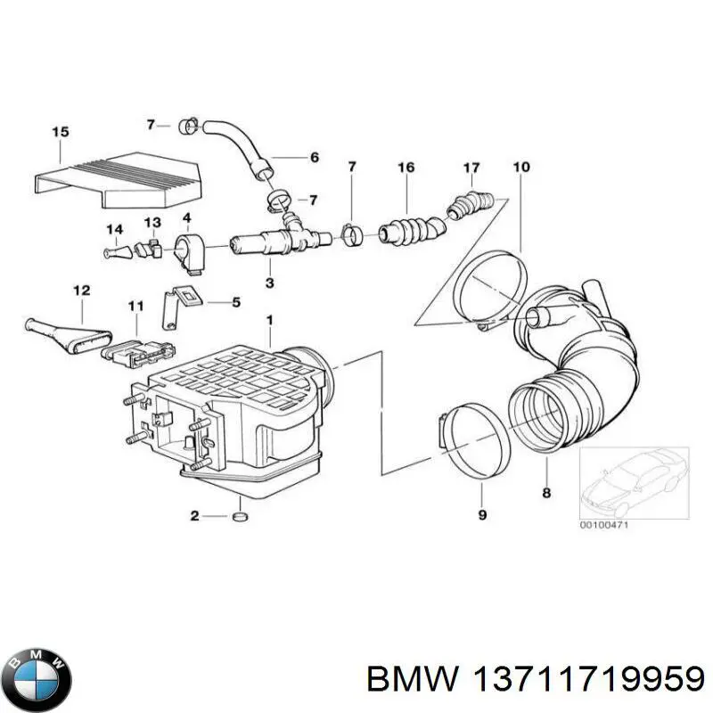 13711719959 BMW manguito, alimentación de aire