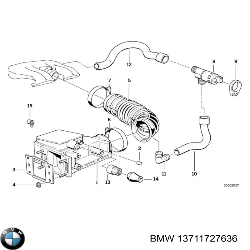 Comprar 13711727636 BMW Manguito de aire del medidor de masa de aire