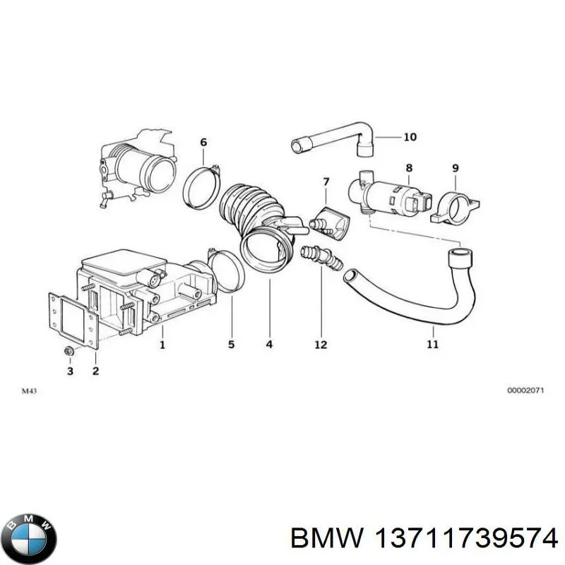 Tubo flexible de aspiración, salida del filtro de aire para BMW 3 (E36)