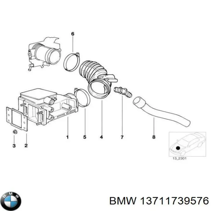 13711739576 BMW manguito, alimentación de aire