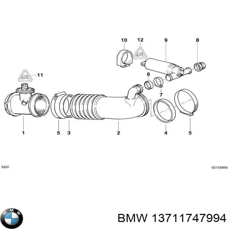 Comprar 13711747994 BMW Manguito de aire del medidor de masa de aire