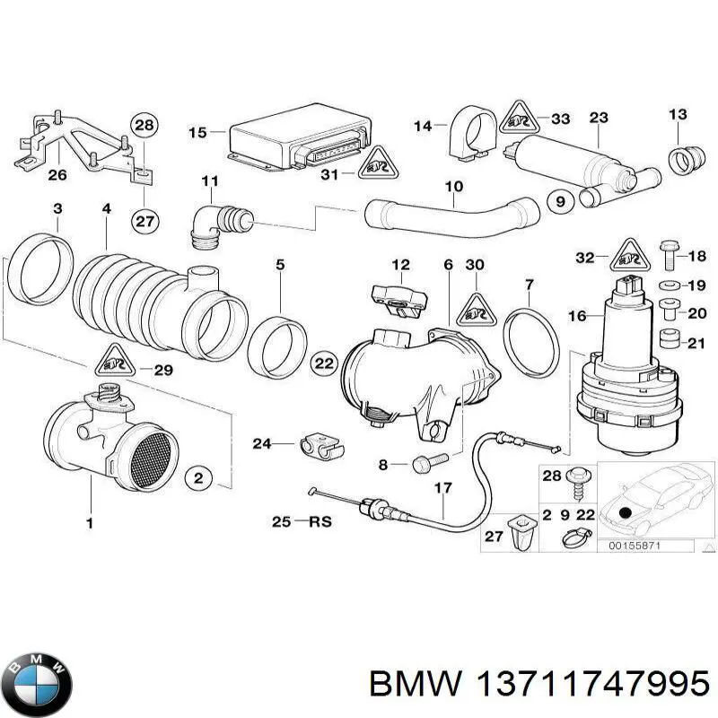 Comprar 13711747995 BMW Manguito de aire del medidor de masa de aire