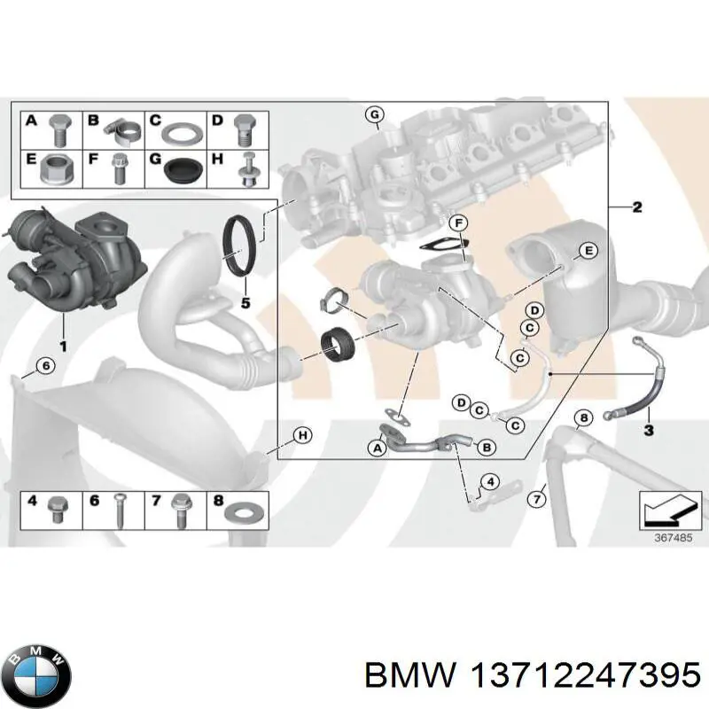 Junta de el medidor de flujo al filtro de el aire para BMW 5 (E61)