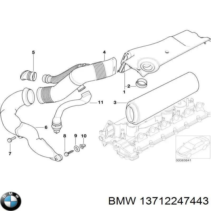 13712247443 BMW cubierta de motor decorativa