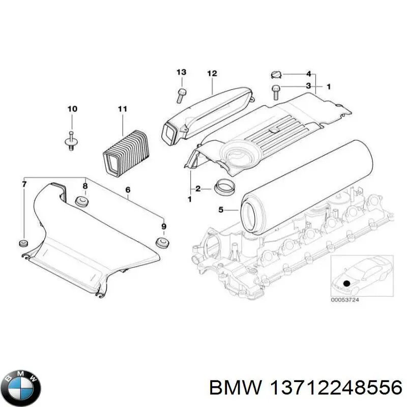 13712248556 BMW junta, adaptador de filtro de aceite